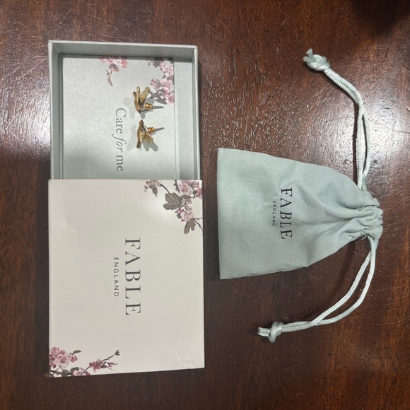 Fable England Enamel Flying Robin Earrings - Picture 6 of 6